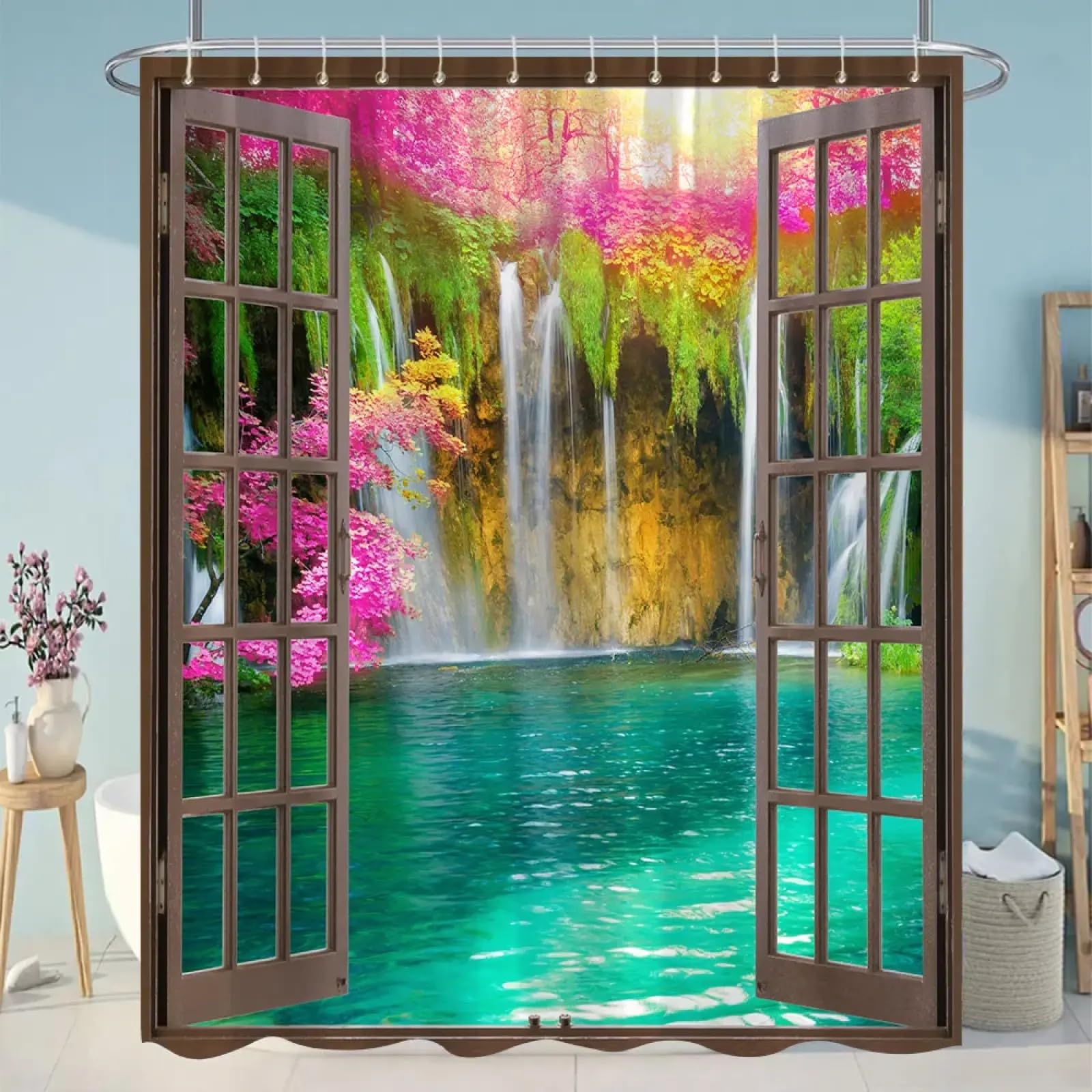 Rideau de douche bohème mer tropicale pour sublimer votre salle de bain exotique