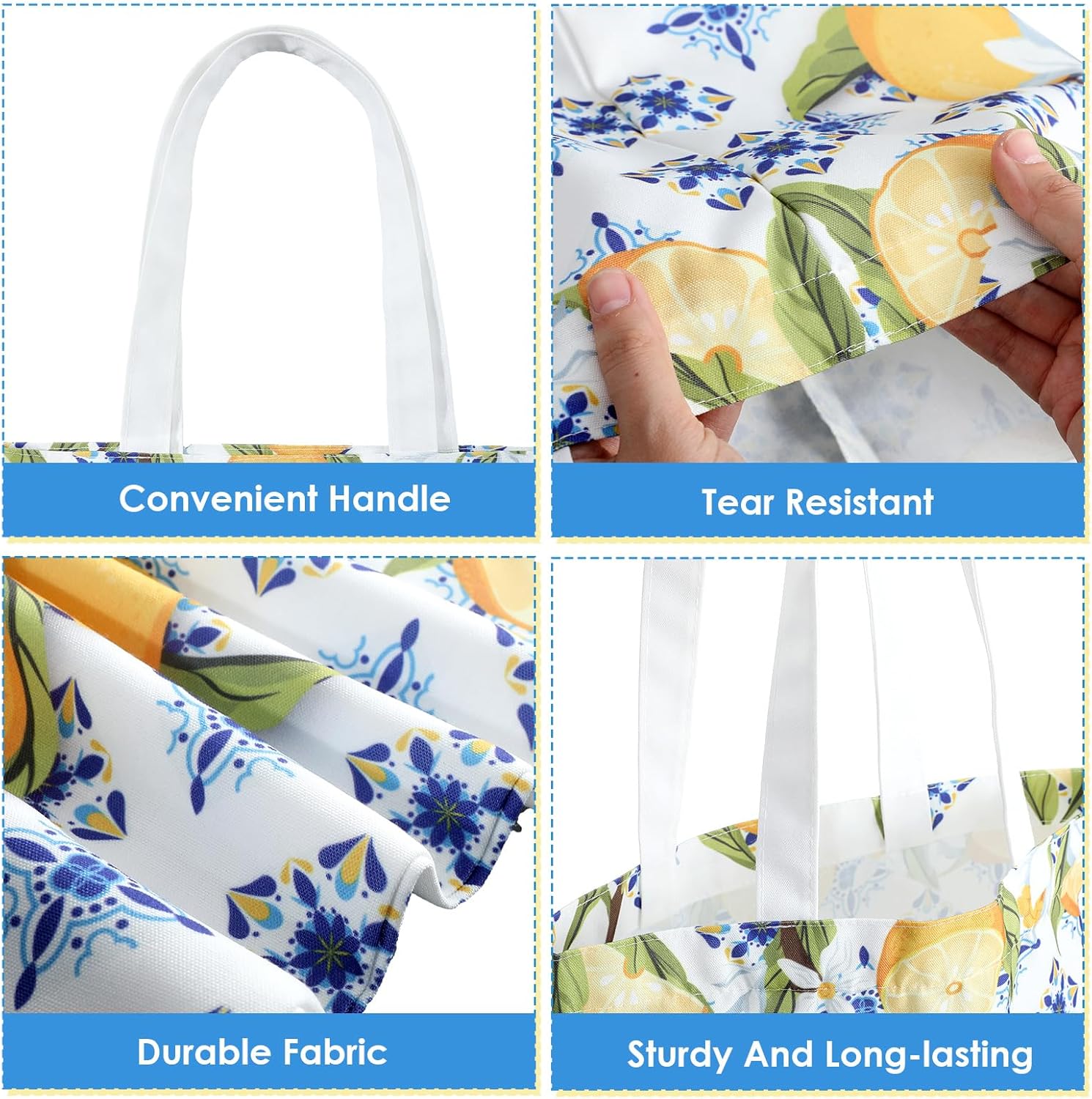 Paterr 4 Pack Amalfi Coast Tote Bags Italian Lemon Canvas Bags Italian Islands Gift Beach Aesthetic Travel Gift for Women - Image 6