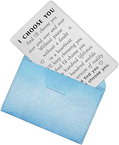 Miniatura 6 de TANWIH Regalo de tarjeta I Choose You regalos de novio de novia en el día de la boda tarjetas I Love You regalos para él marido compromiso San