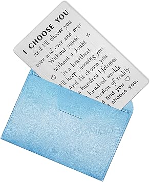 TANWIH I Choose You Wallet Card, Fathers Day Cards for Him, Wedding Gifts for Groom from Bride, Fiance Gifts for Him, To My Husband On Our Wedding Day, I Love You Card for Men, Engagement