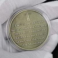 Vista 2 de Lighthouse Sobriety Chip Inspiring Light Emblem AA Medallion Men & Women Addiction Recovery Coin