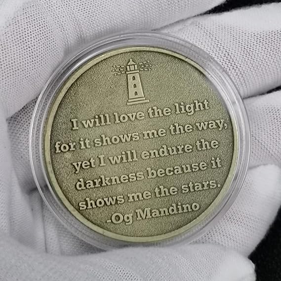Lighthouse Sobriety Chip Inspiring Light Emblem AA Medallion Men & Women Addiction Recovery Coin