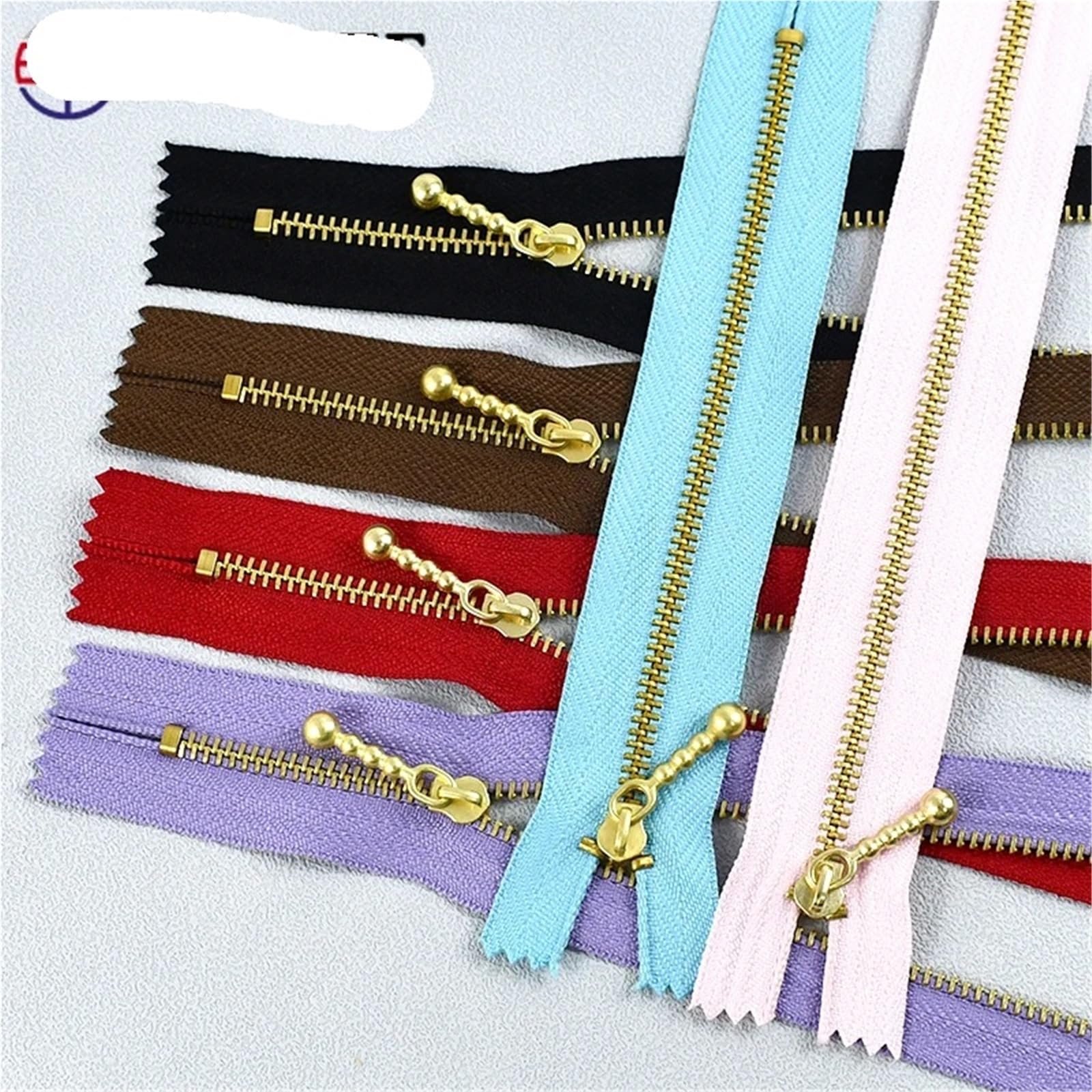 Cremallera de Metal for chaqueta, cremalleras con bloqueo automático, bolsillo reparación, cierre cremallera, Kit costura repuesto, 10/20 piezas, 12-40cm, 3#(WhiteGold,20cm-20Pcs)