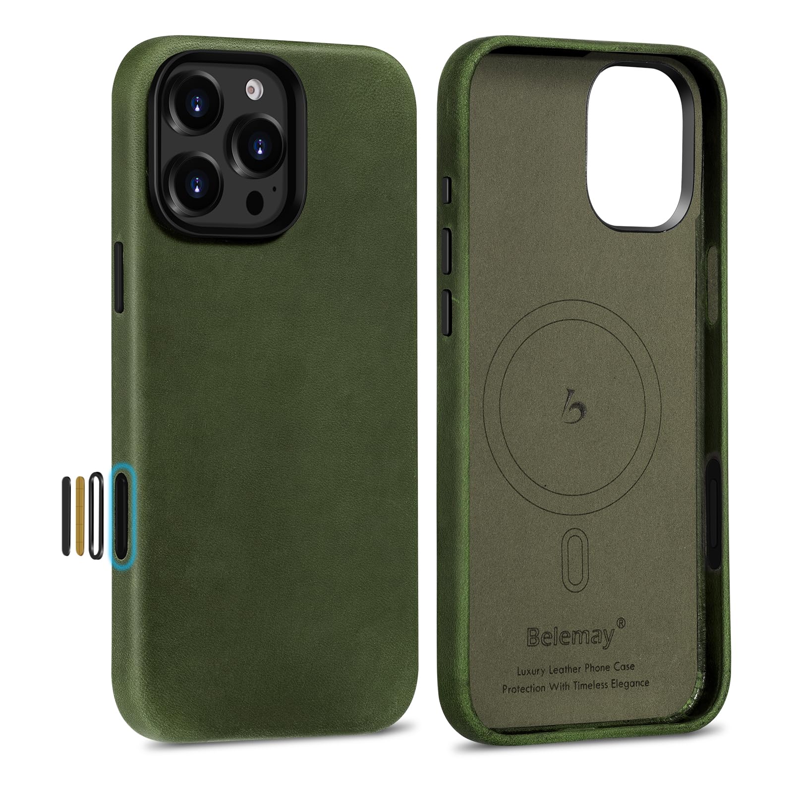 Belemay Leather Case For Iphone 16 Pro Max Compatible Magsafe