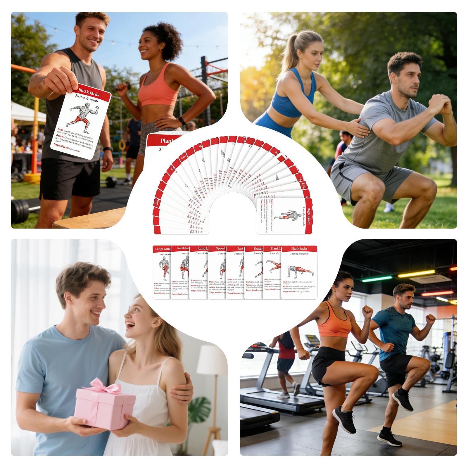 Mazzo di carte per esercizi, 36 pezzi, guida portatile per allenamento fitness con carte di allenamento impermeabili per donne, principianti e avanzati, palestra a casa, all'aperto, uso in viaggio