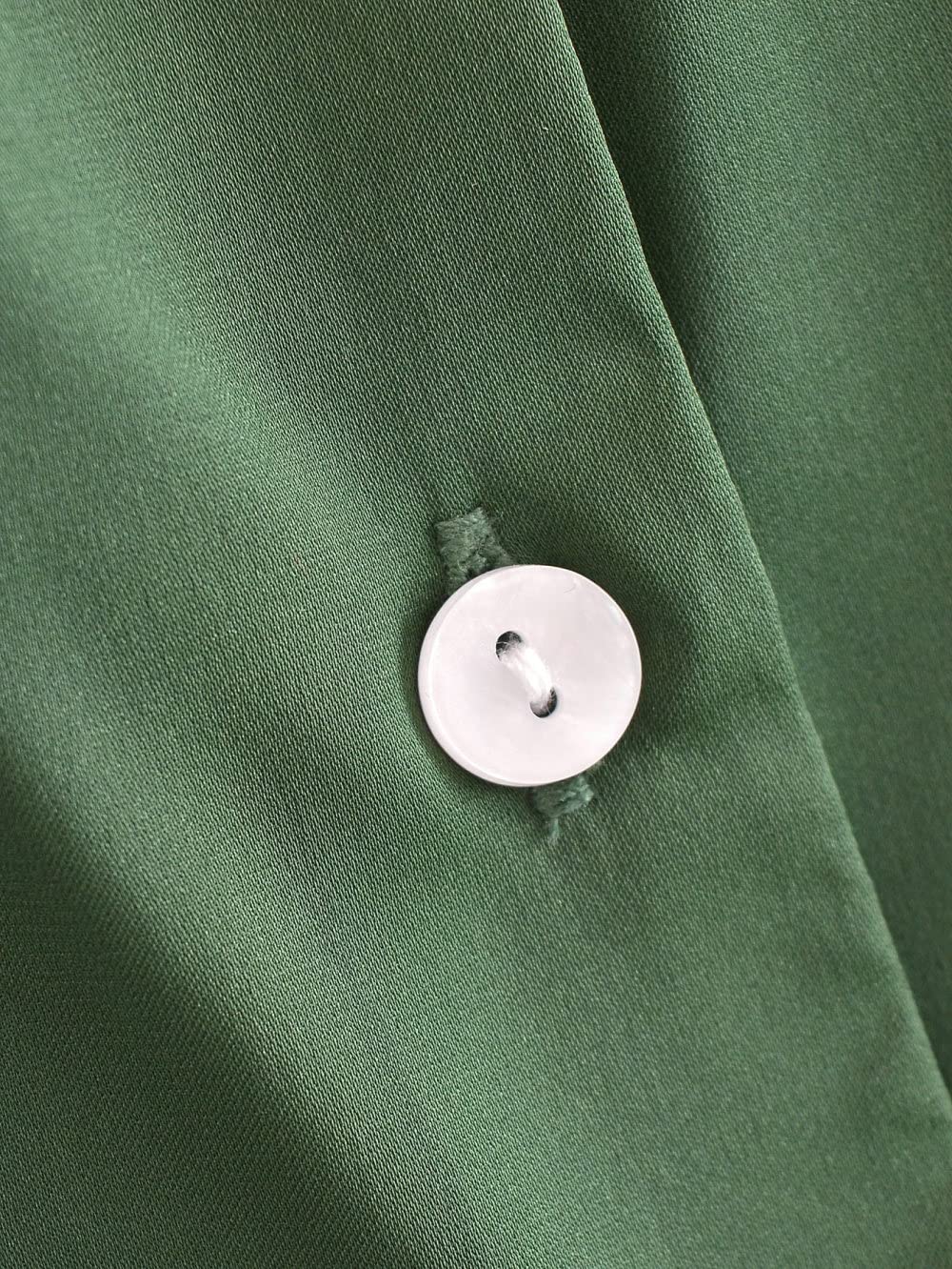 Lockeres Damenhemd,Damen Satin Bluse Shirt Dunkelgrün Langarm Vintage Mode Seidenhemden Business Hemd Mit Knopf Sexy Party Tops Lässige Arbeit Bürobluse Für Mädchen Damen