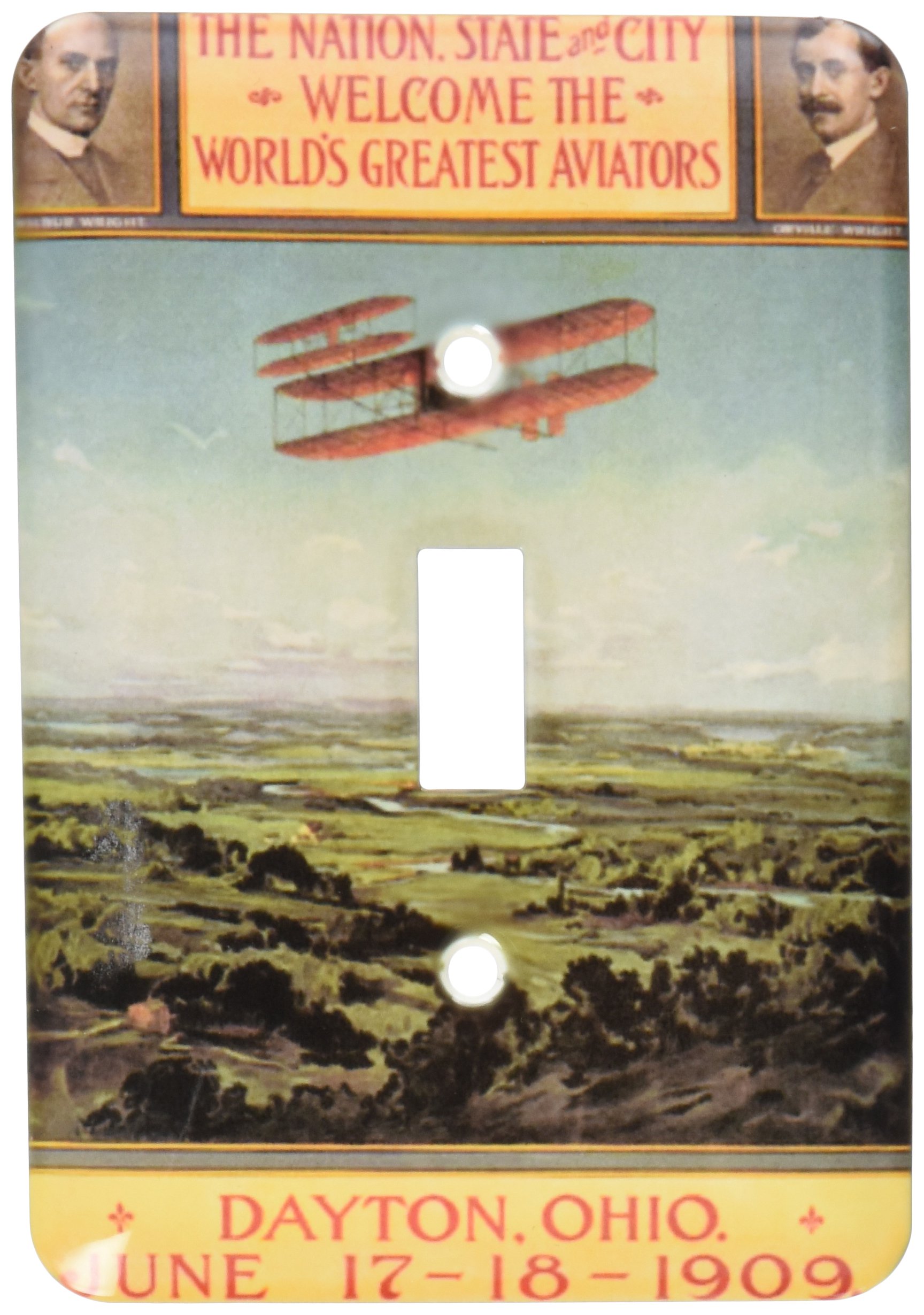 Interrupteur Wright Bros 1909 3dRose pour remplacer plaque usée