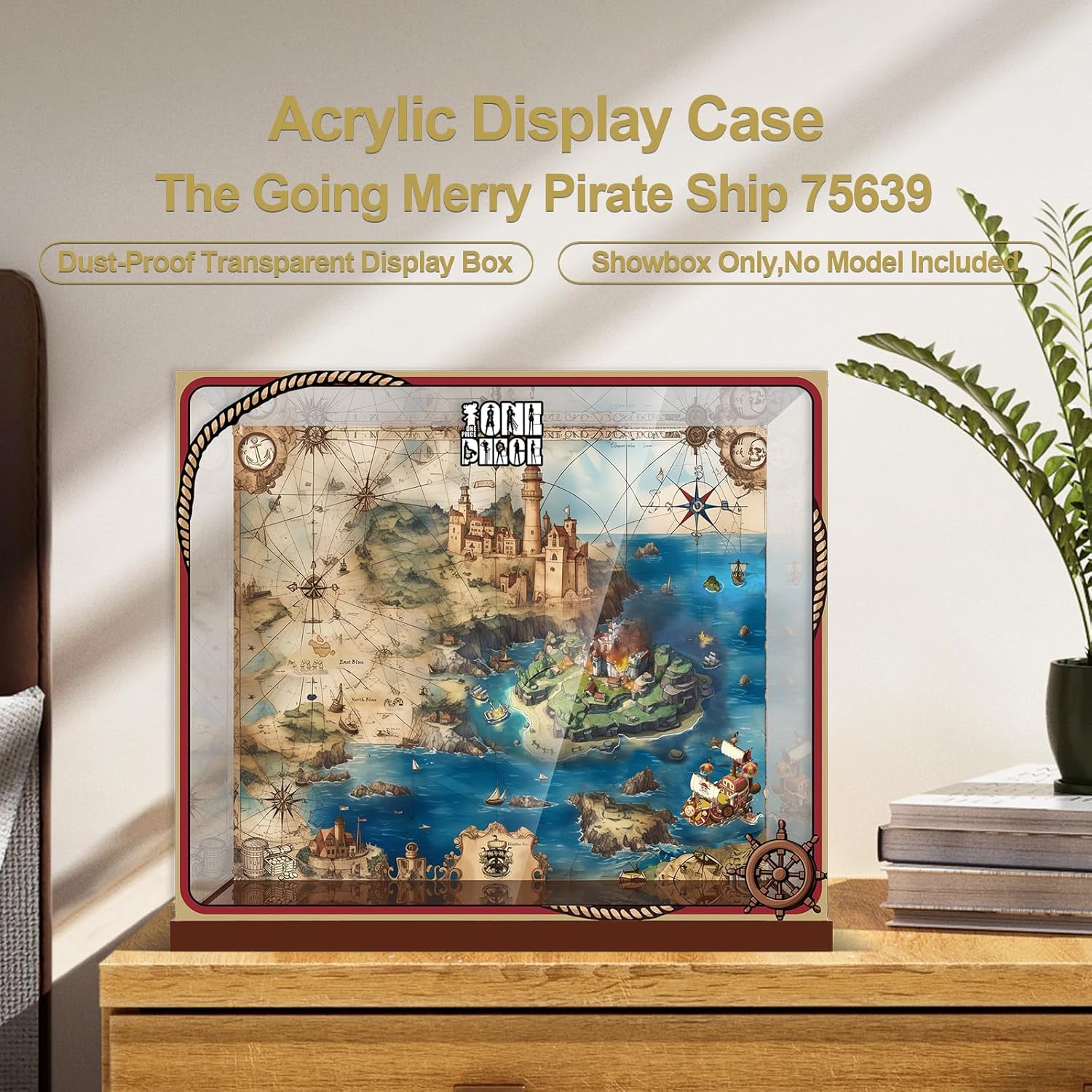 Acrylic Display Case Compatible with Lego The Going Merry Pirate Ship, Dust-Proof Protective Showcase Box for Lego 75639 (Only Case - Model Not Included)