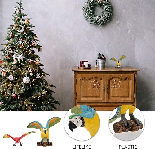 Miniatura 5 de Kisangel Figuras de loro realistas de plástico, figuras de animales de pájaro de vida silvestre, modelo de loro