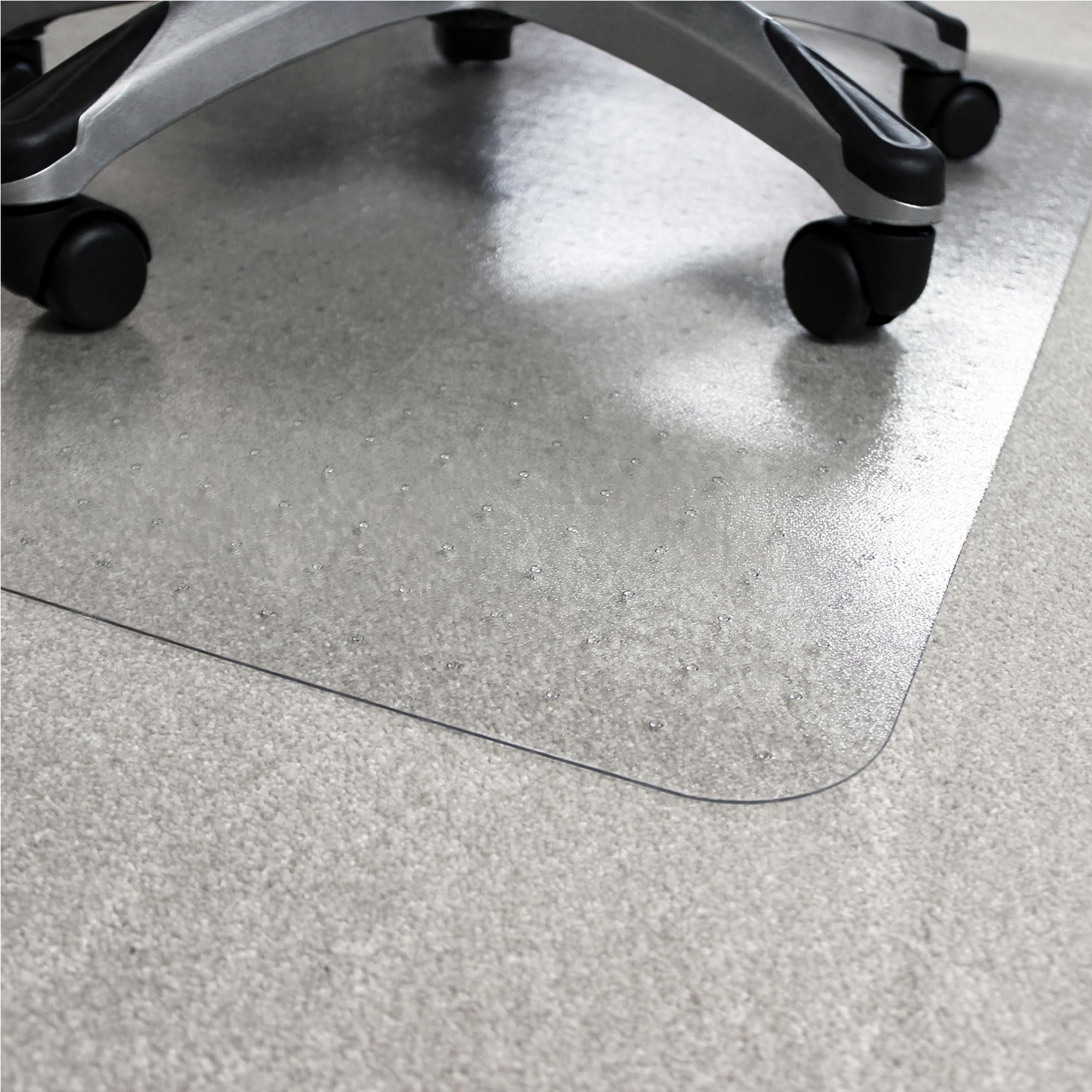 Marvelux große Umweltfreundliche Bürostuhlmatte für Teppichböden 116 x 150 cm - Eco-Friendly Bodenschutzmatte aus veredeltem Polymer - Rechteckige transparente Stuhlunterlage für Bürostühle