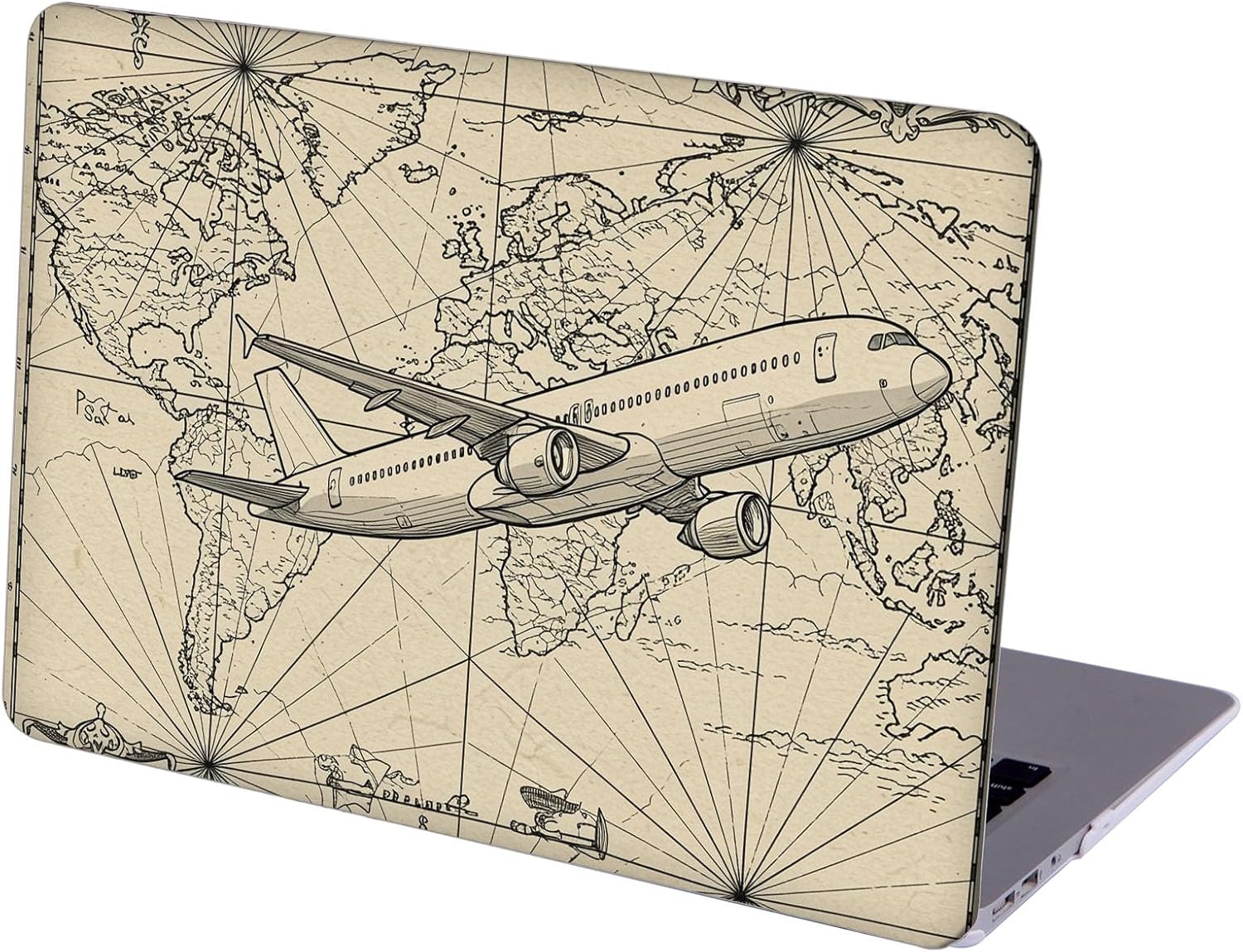 Compatible with MacBook Neo 13-inch, Hard Shell Case with Keyboard Cover and Screen Protector (A3404 A18 Pro chip, 2026 Release) - Vintage Map MC22924