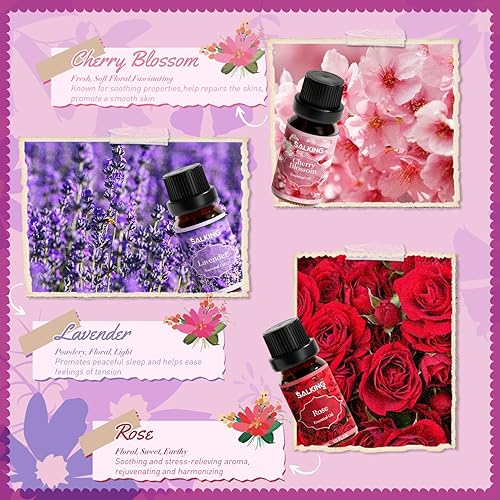 Miniatura 3 de SALKING Juego de aceites esenciales florales, aceites esenciales puros y naturales de primera calidad, aceites perfumados para difusores de aceite,