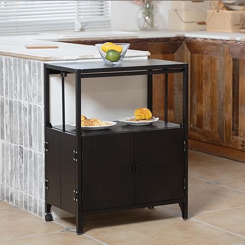 Miniatura 2 de Morden Buffet - Armario plegable de metal, armario plegable de acero con recubrimiento en polvo, para patio, exterior, interior, cocina, baño,