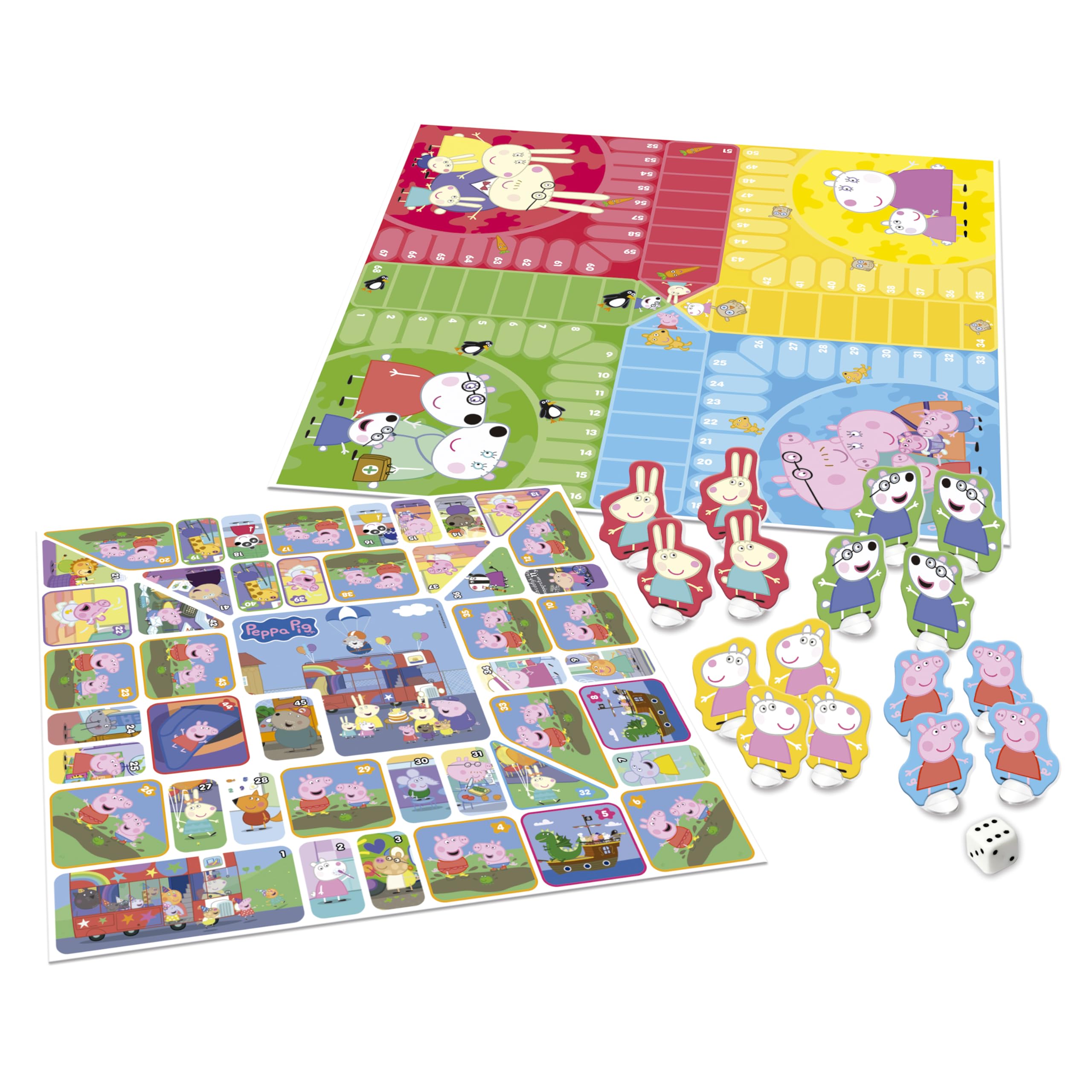 Juego De Mesa Parchís Y Oca De Peppa Pig – Tablero Doble Cara Con Figuras 3D – Fabricado En España – +3 Años