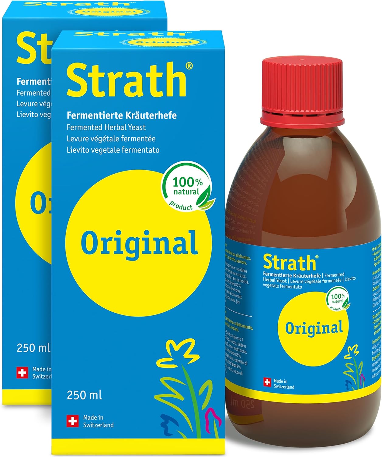 Strath Original Liquid Food Supplement – 61 Vital Nutrients, Vitamins, Minerals & Amino Acids, Swiss Made Natural Herbal Yeast, Daily Nutritional & Digestion Support Liquid multivitamins for Adults