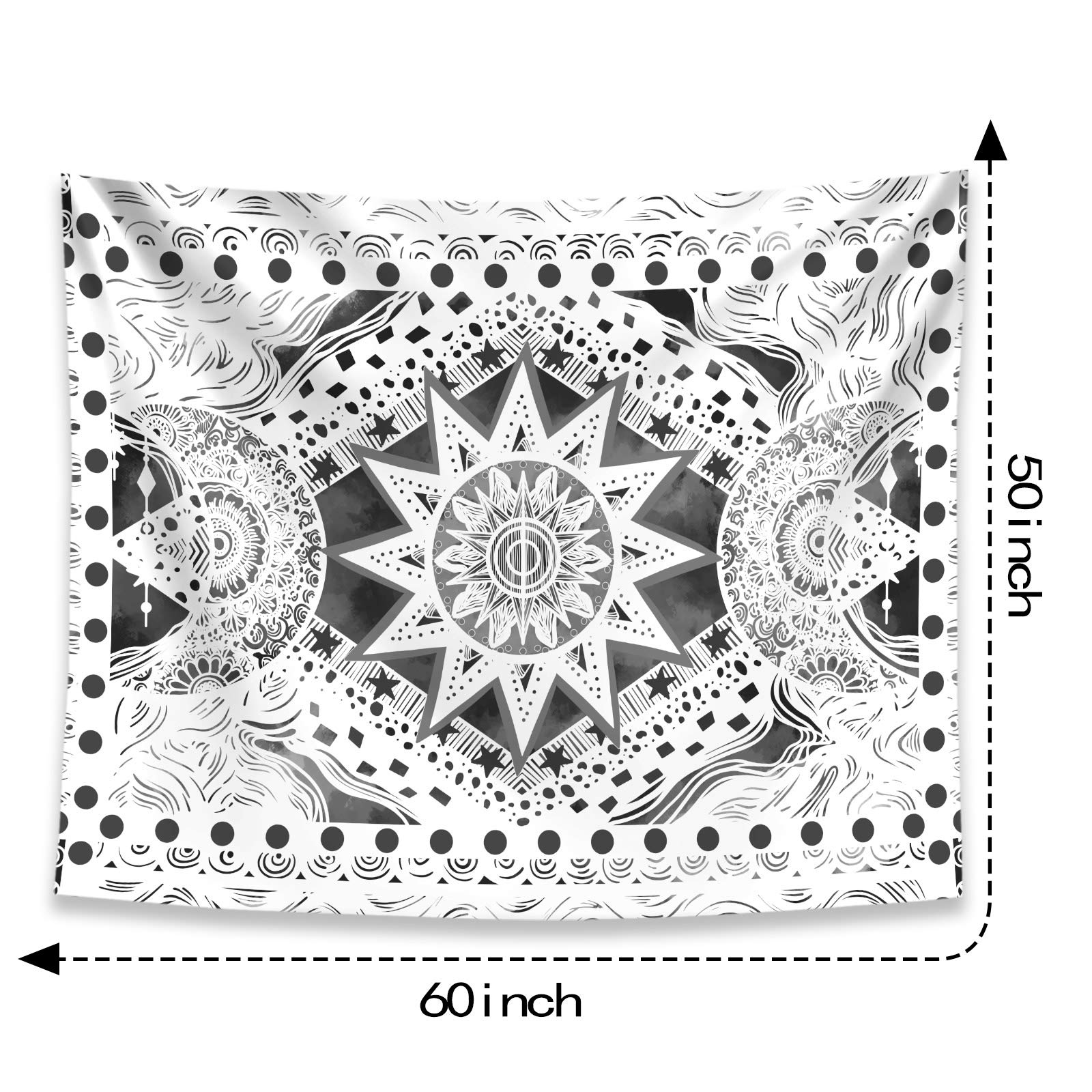 Fowocu Arazzo da parete con mandala floreale bohémien, per