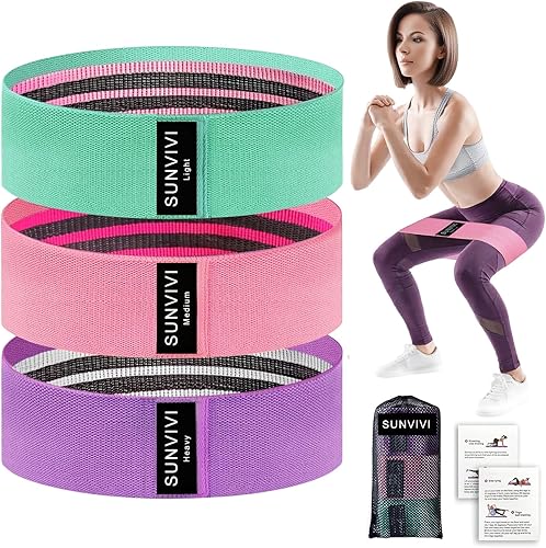Bandas de resistencia para entrenamiento, bandas de ejercicio de tela para piernas y glúteos, juego de bandas de entrenamiento para mujeres y