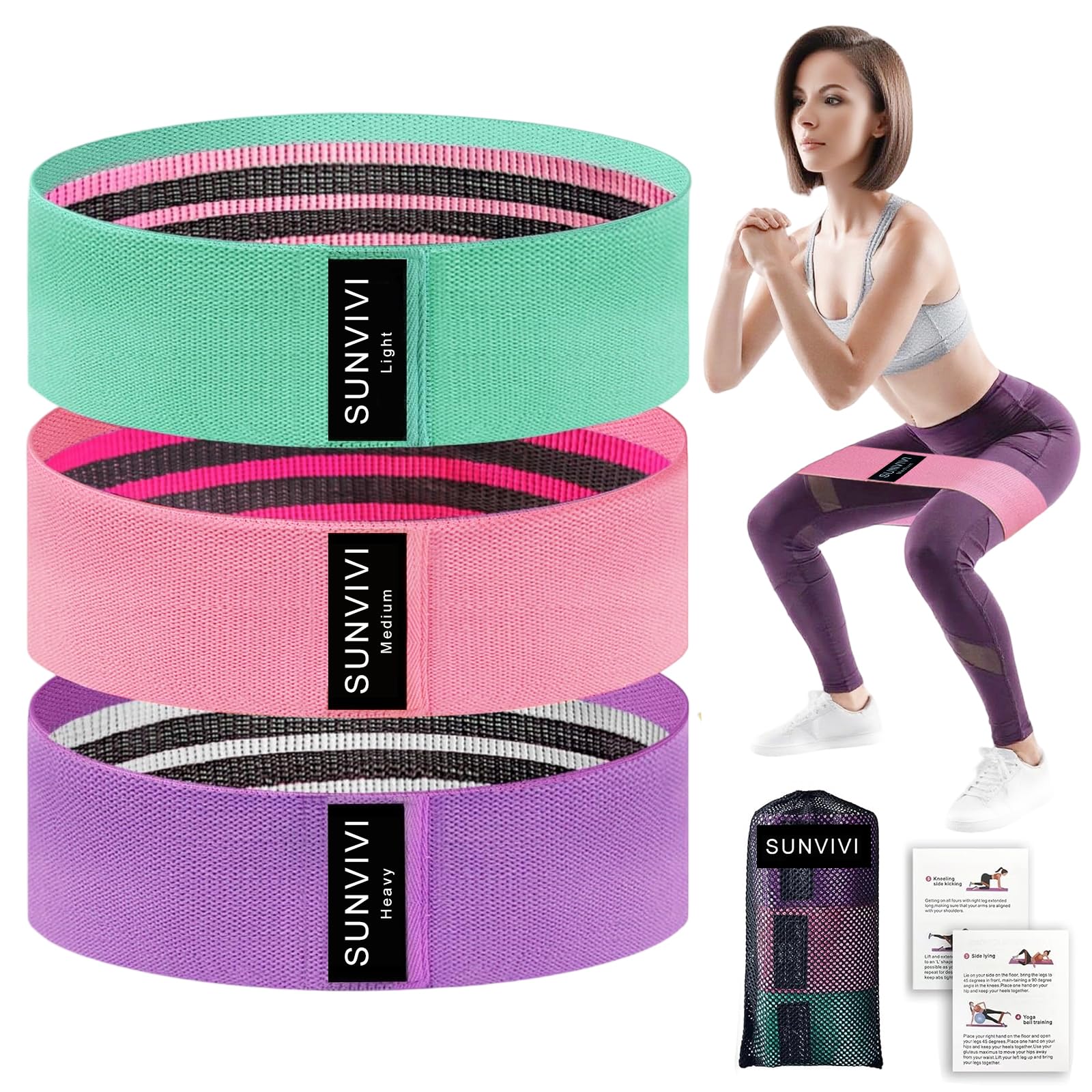 Resistance Bands for Working Out Fabric Loop Exercise Bands for Legs and Butt Workout Bands Set for Women