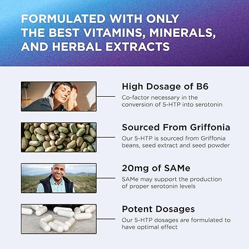Miniatura 5 de DR EMIL NUTRITION Fórmula 5-HTP Plus de 200 mg para el estado de ánimo, el estrés y el sueño - 120 cápsulas veganas, 60 porciones