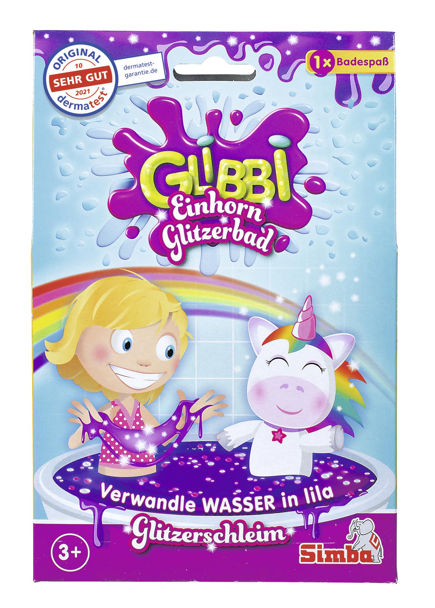 Simba 105953271 Glibbi Unicorn Glitter Bath, Multicolore, 150 g (Lot de 1)