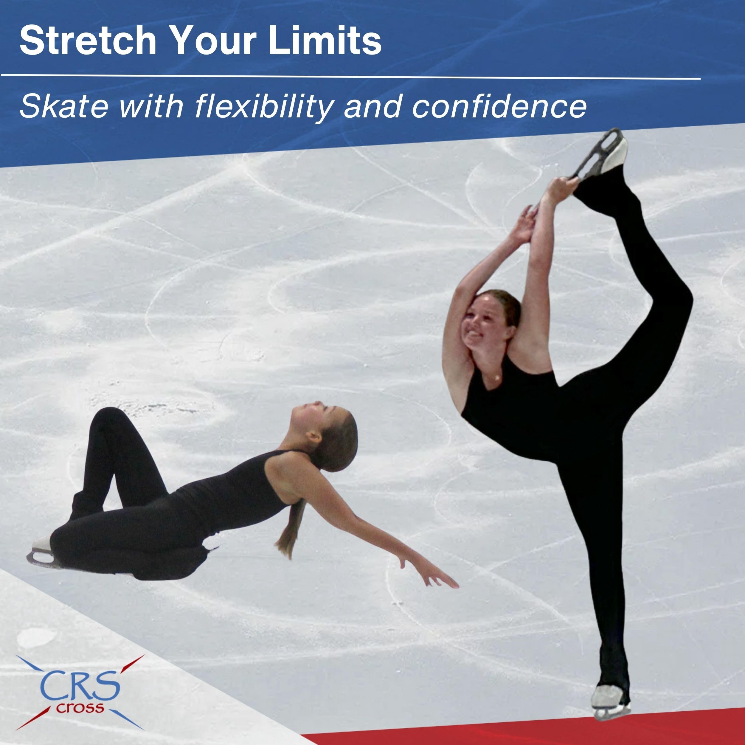 CRS Cross Schlittschuhlauf-Leggings Schwarz Over Skate Leggings High Rise Übungshersen für Eiskunstläufer-Mädchen und Frauen