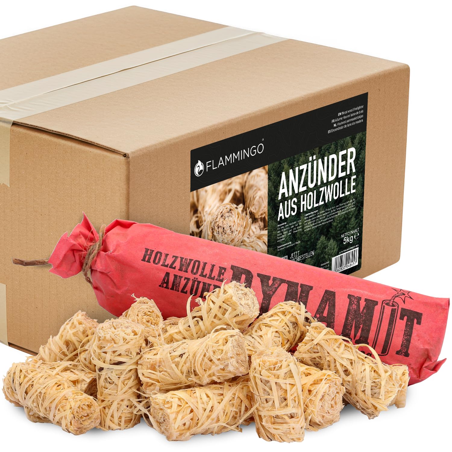 Panorama24 5 kg Kamin-Anzünder und Grill-Anzünder ca. 400 Stück (Ofen-anzünder, Anzündwolle, Anzündhilfe) aus Bio Holz-Wolle und Wachs - schnell und umweltfreundlich