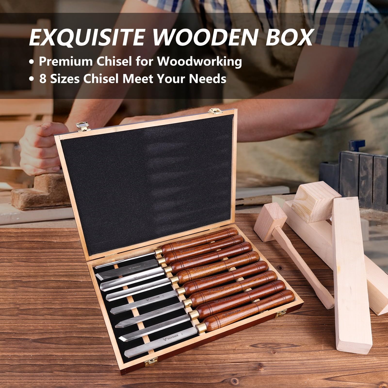 Amazon | VANSORK HSS 木材旋削工具 8ピース 旋盤用