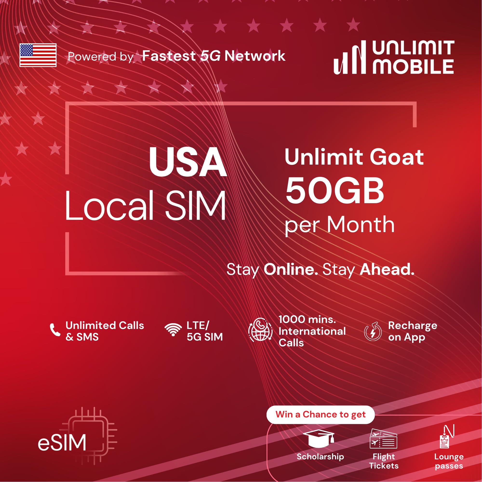 Unlimit Mobile USA Student SIM | Unlimited Goat Plan 1 Month | Unlimited Data with 50GB Premium High-Speed per Month + Unlimited Calls & Texts | Prepaid SIM for Short Stays in United States-image-49