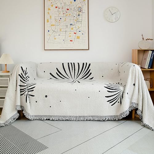 DREAMINGO Funda de sofá con rayas negras para sofá de 3 cojines, protector de sofá modular en forma de L, fundas de muebles de mascotas para perros,