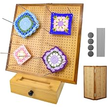 OCPO HOME 15.5" Foldable Crochet Blocking Board with Storage Drawer & Pegs