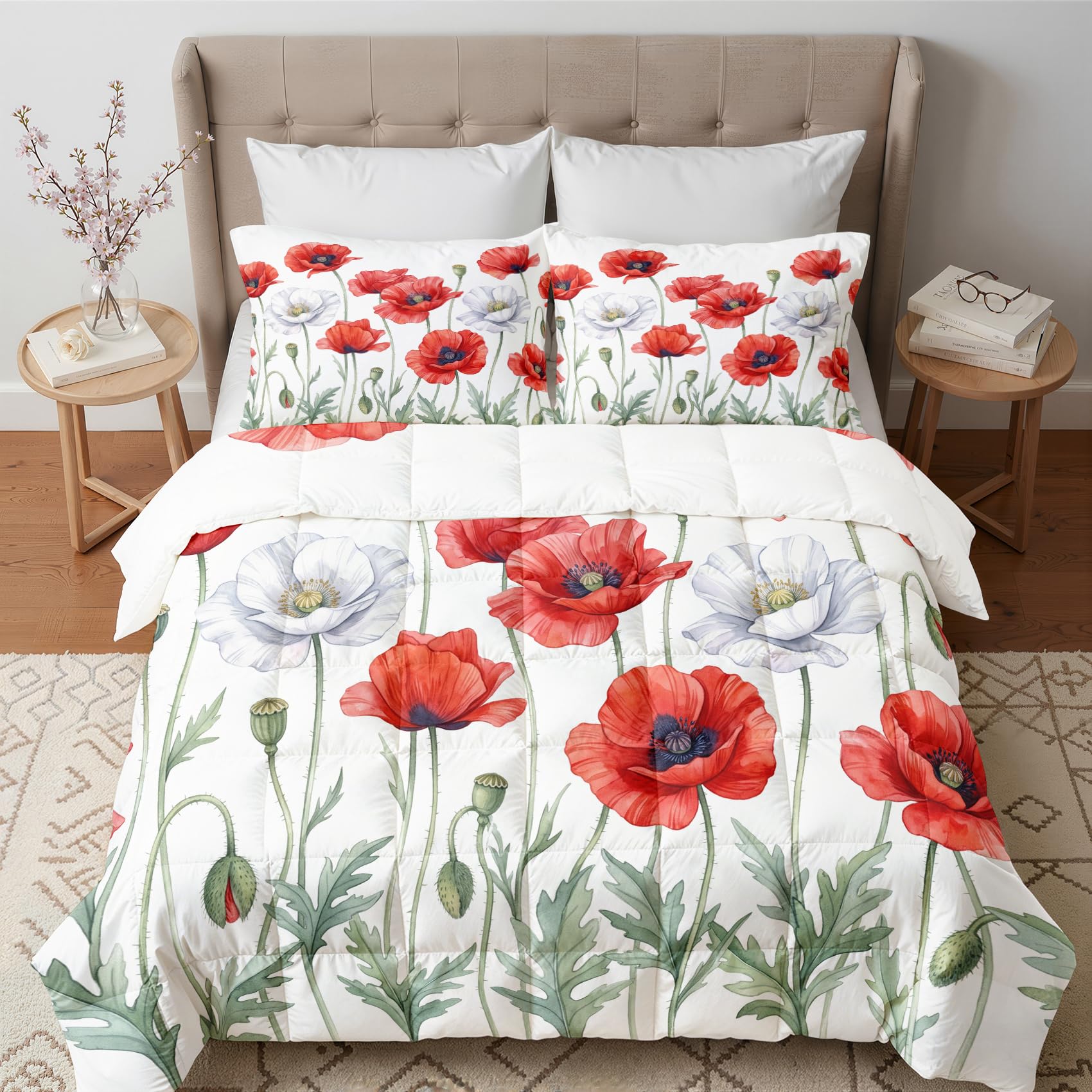 Mohnblumen Bettdecke 135x200