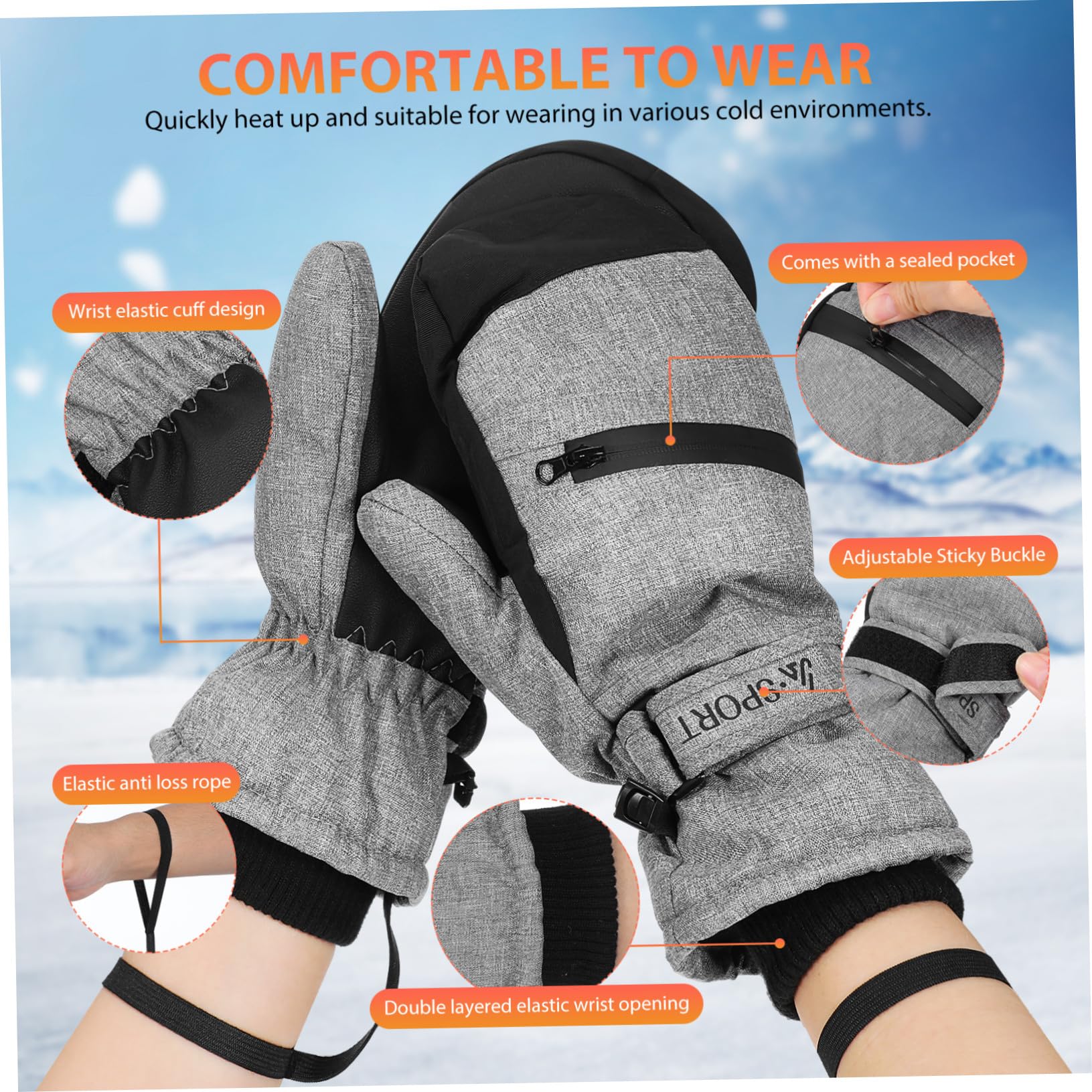 ifundom Guantes Térmicos Impermeables y Cortaviento para Mujer y Hombre Cálidos Pantalla Táctil para Esquí Senderismo y Actividades Invierno