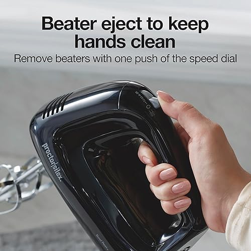 Miniatura 5 de Proctor Silex Easy Mix - Batidora de mano eléctrica de 5 velocidades con soporte de tazón, compacta y ligera, 100 vatios de potencia máxima, color