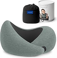 Vista 11 de Ostrichpillow Go Almohada Cervical, Almohadas de Viaje para Aviones, Almohada de Viaje de Espuma Viscoelástica Premium, Diseño Ergonómico 360º