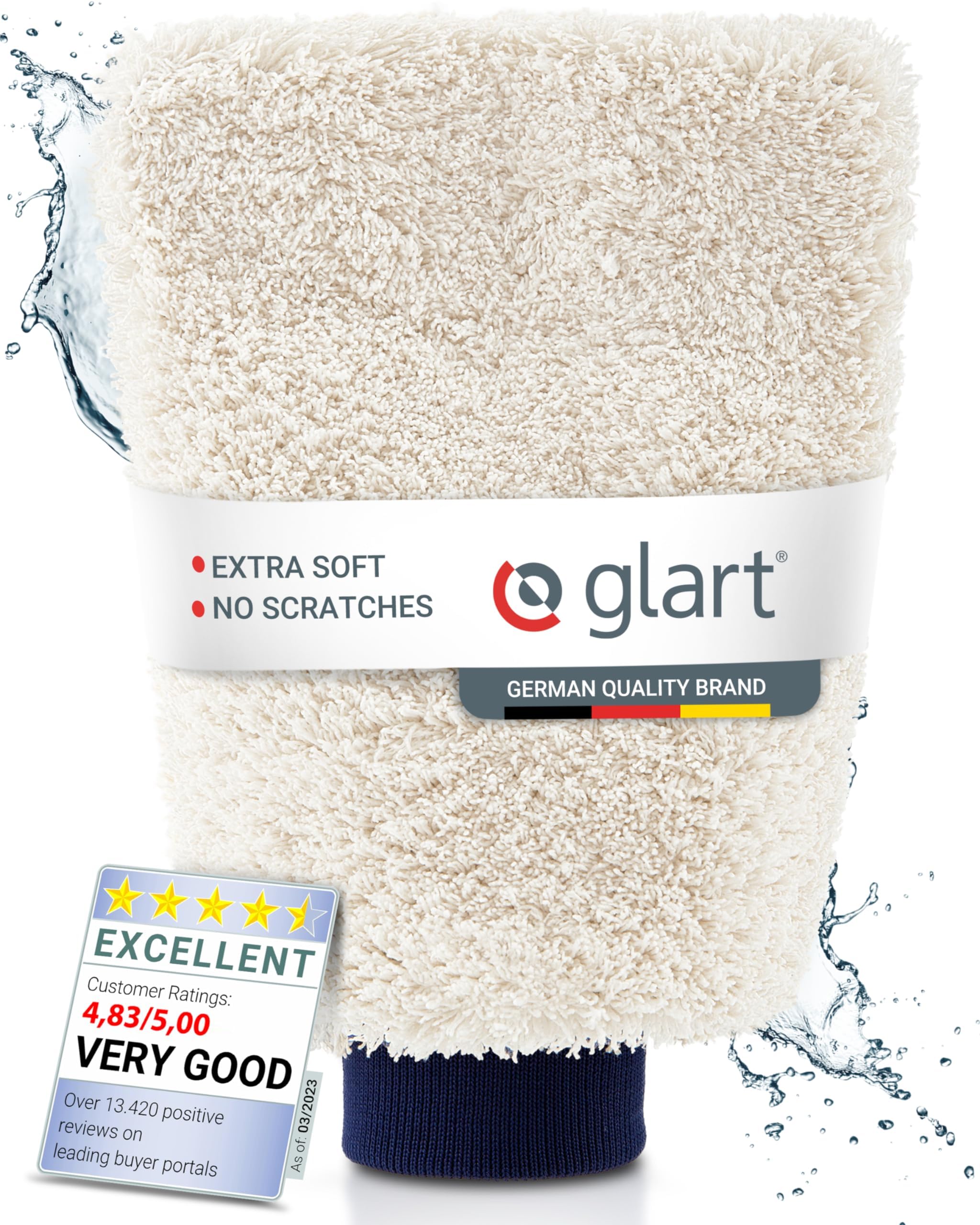 Glart Premium Car Care Kit - 3-Piece Microfiber Set With Polishing Pad, Drying & Buffing Cloths (40x40 Cm) - View #4