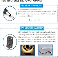 Vista 2 de adaptador de fuente de poder CC de 12V, con interruptor ON/OFF para iluminación LED de 12V., negro, AT-12V1A-12W, 12.00watts, 12.00 volts