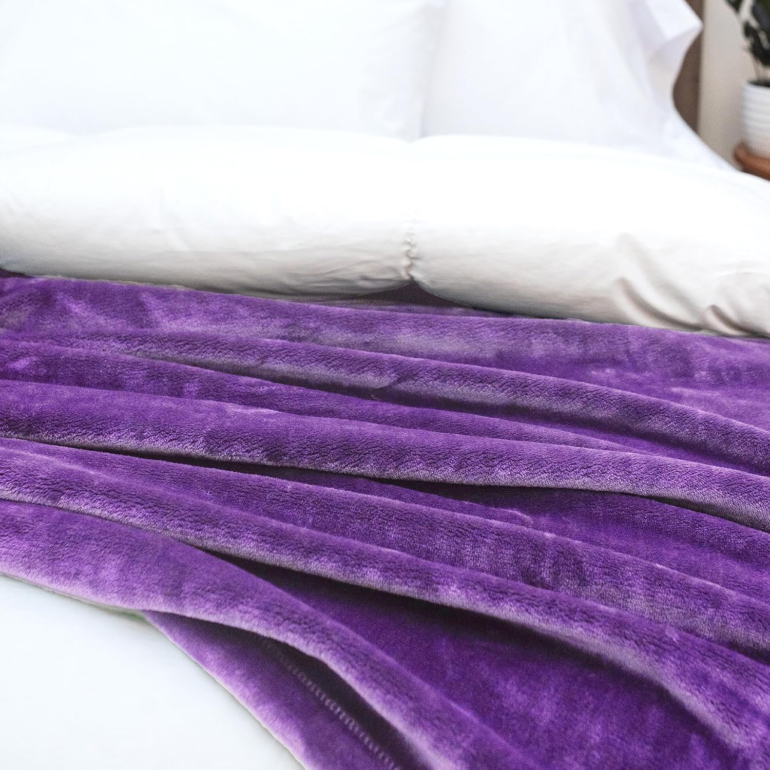 American Blanket Company Luster Loft OS King Purple 120" x 88"
