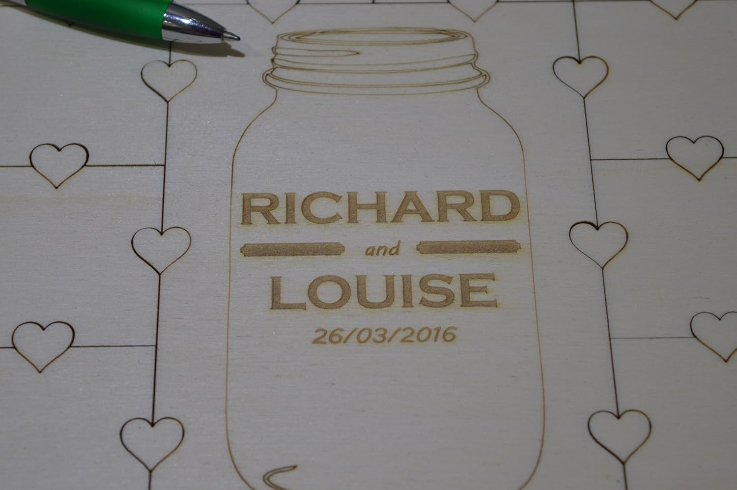 Wedding Guestbook Puzzle Jigsaw, With Mason Jar Design