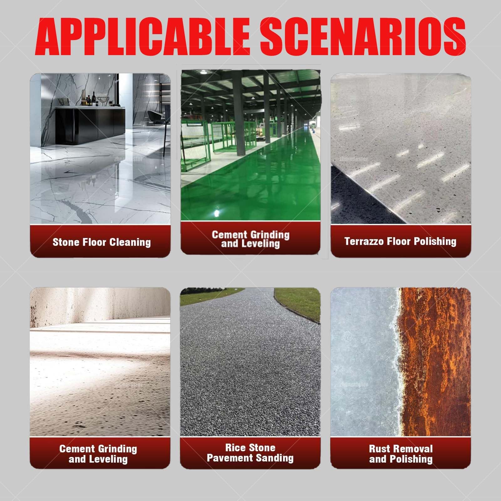 Molinillo eléctrico de hormigón y máquina pulidora de diamante con control ajustable de 6 velocidades, para molienda sin polvo, cemento, mármol, hormigón, piedra, descalcificación de metal en varias