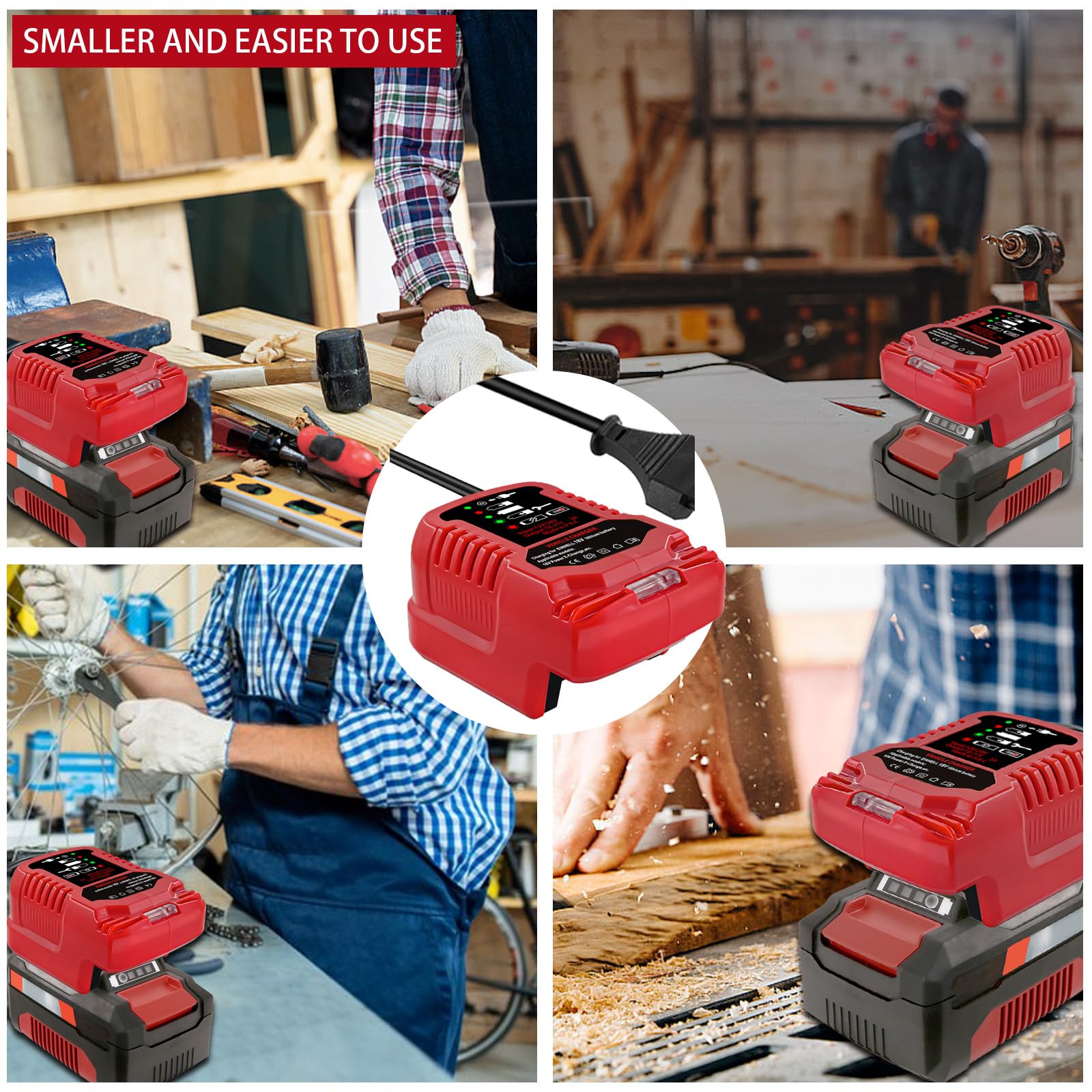 Schnellladegerät Ersatz für EINhell 18V Ladestation mit LED-Anzeige Kompatibel mit Einhell Power X-Change 18 Volt Akku 4511396 4511437 neu 4511437OVP(EU Plug)