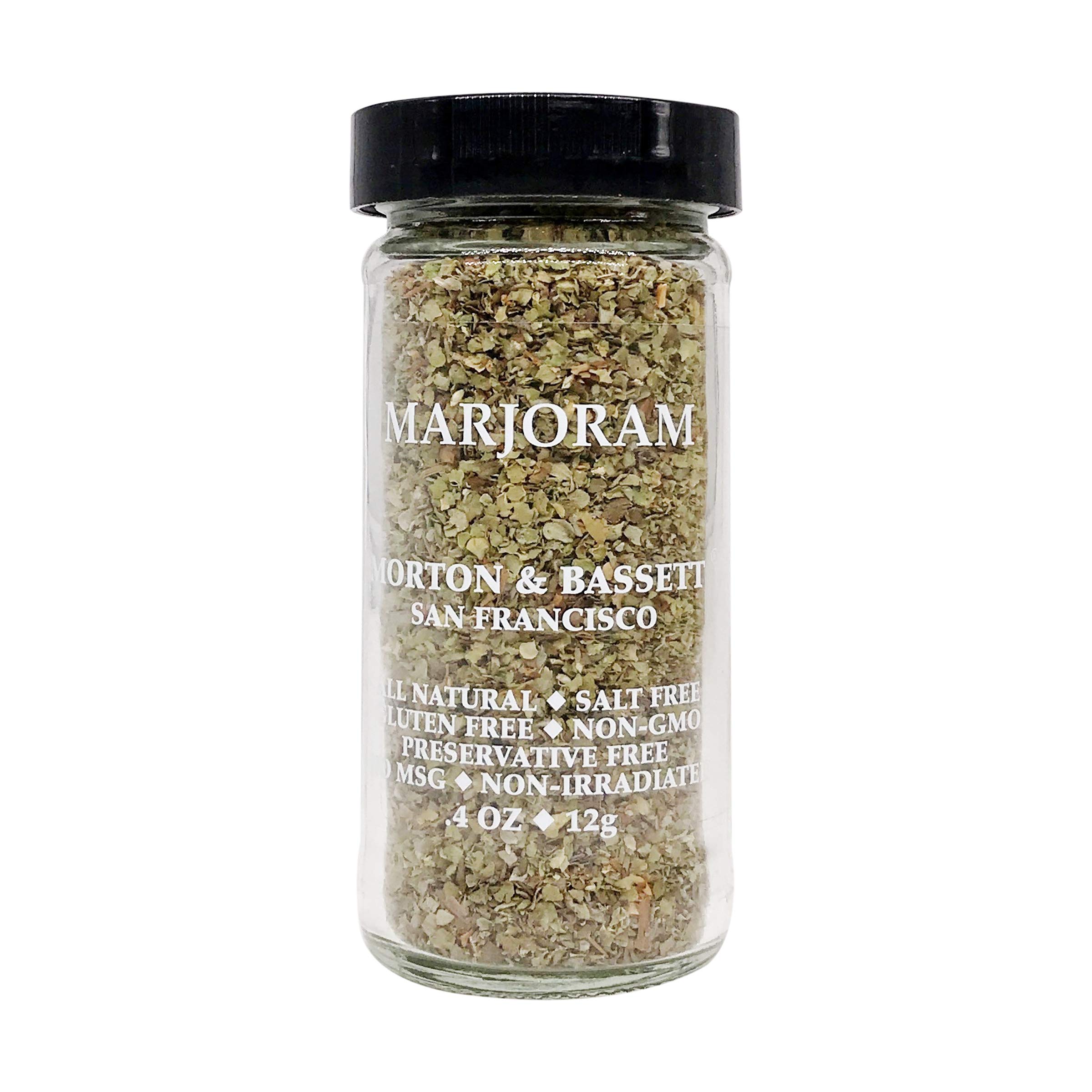 Morton & Bassett Marjoram, 0.4 oz – Non-GMO, Salt-Free, Sweet and Savory Herb for Soups, Stews & Mediterranean Cuisine