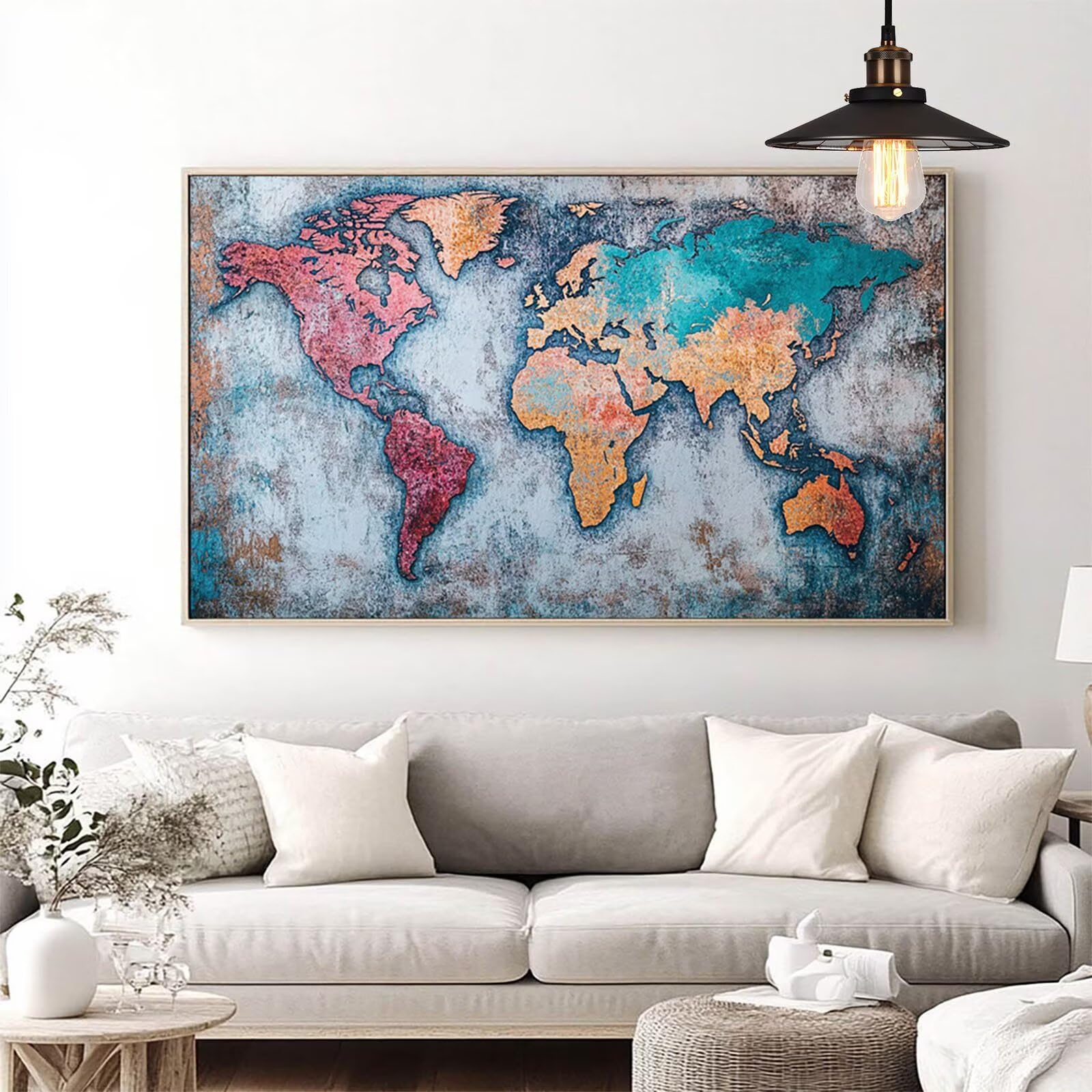 5D DIY Diamond Painting Mapa, Diamentowe Malowanie Według Liczb Dorośli Mapa Świata Zestaw Do Haftu Kwadratowego Full Wiertła Diamentowe Malarstwo 70 x 140 cm, Zestaw do malowania diamentowego jako