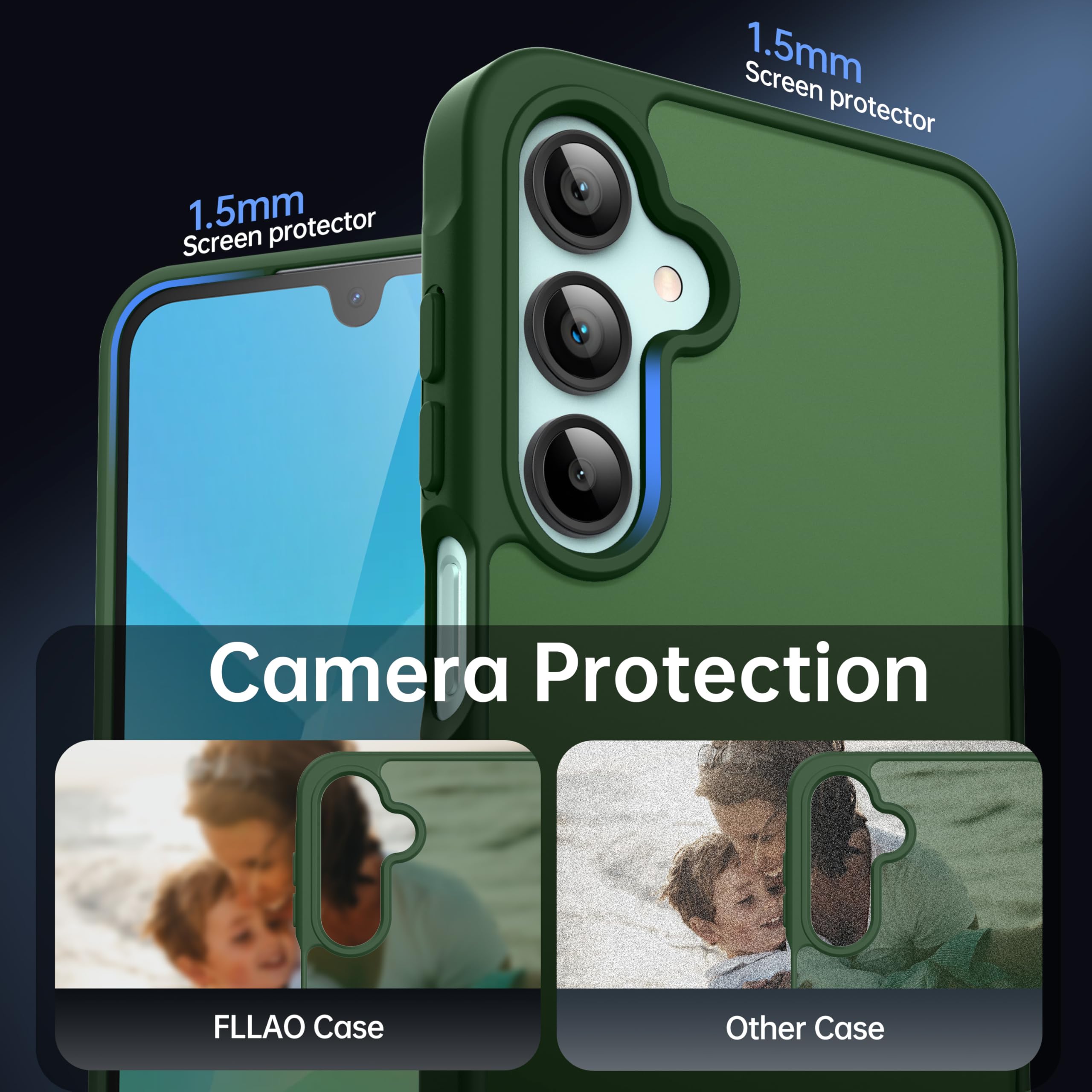 FLLAO Opaca Cover Compatibile con Samsung Galaxy A16 5G/4G con 2 Vetro Temperato, [Della Fotocamera Protezione] Anticaduta Antiurto Anti-Graffio Hard PC Glassata Traslucida Custodia Giallo