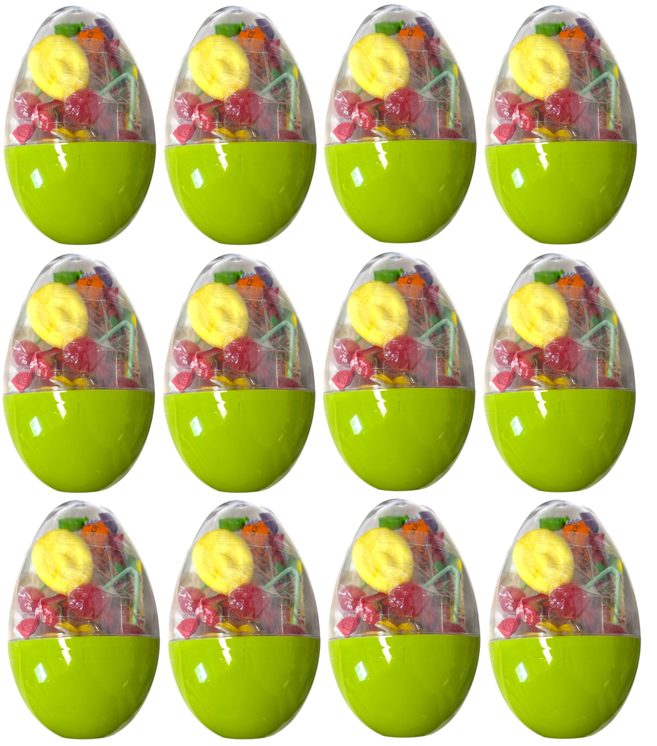 OYOY | 12 x 150g Oster Süßigkeiten im Osterei | 12x 18 Teile Süßigkeiten Mix mit Lollies Marshmallows Kaubonbons | XXL Ostern Geschenkset für Kinder & Erwachsene