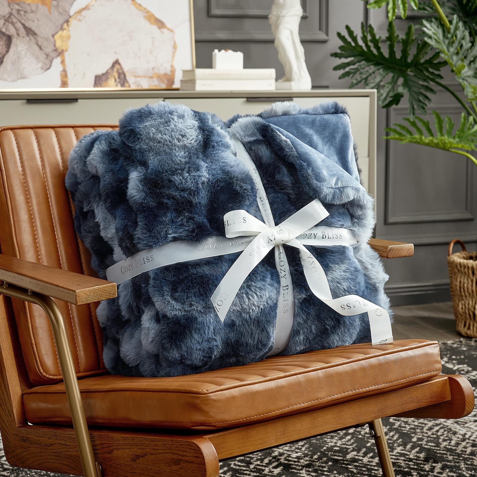 Amazon.com: Cozy Bliss Faux Fur Throw Blanket for Couch