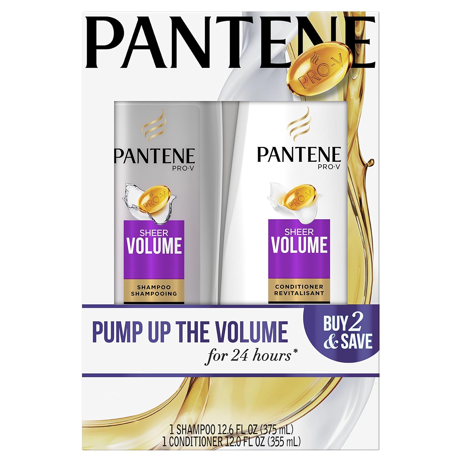 Pantene Pro-V Sheer Volume Shampoo and Conditioner Dual Pack, 1 Count