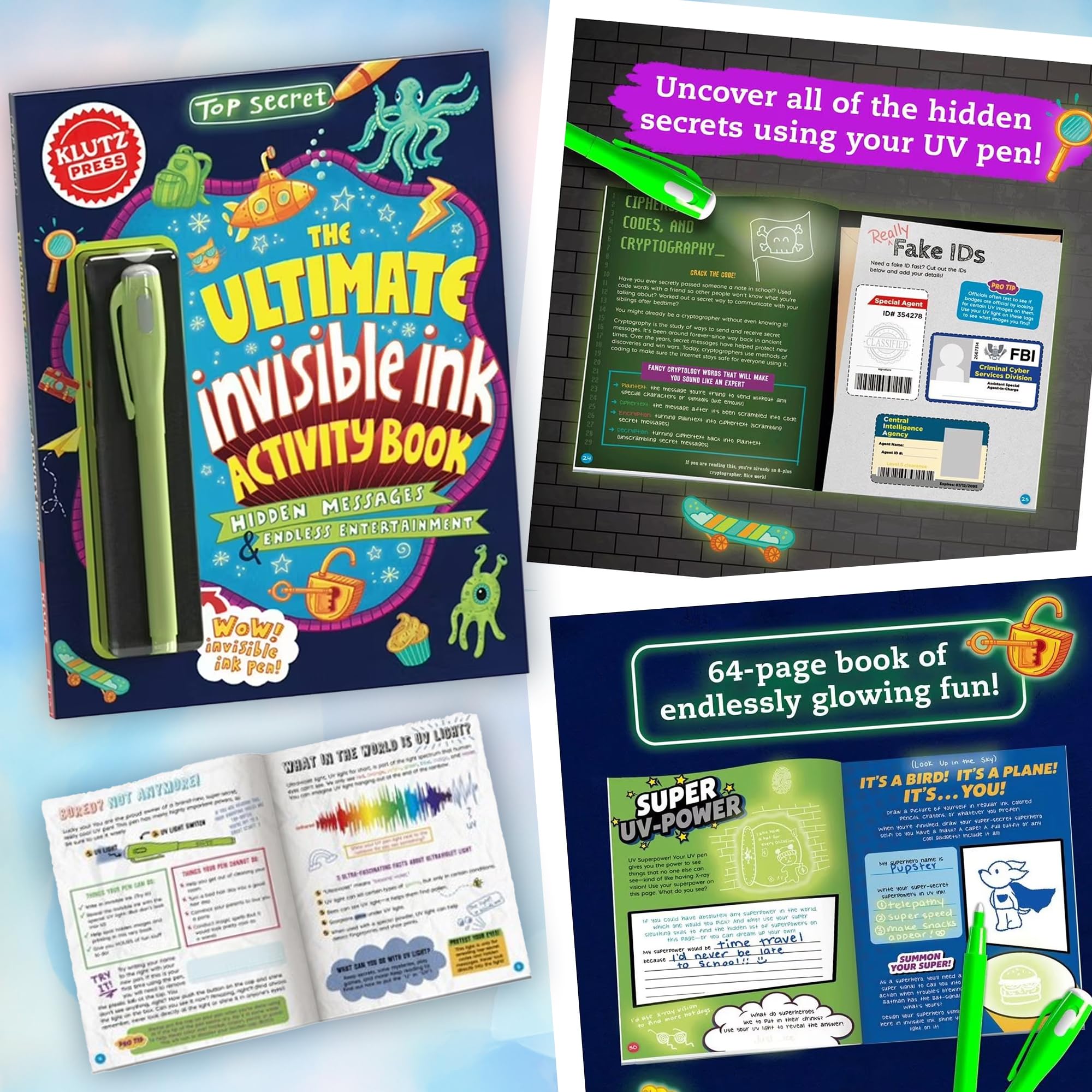 Klutz Lego Race Cars Building Kit with 3-Foot Track and Invisible Ink Activity Book, 124 Elements, Ages 8+