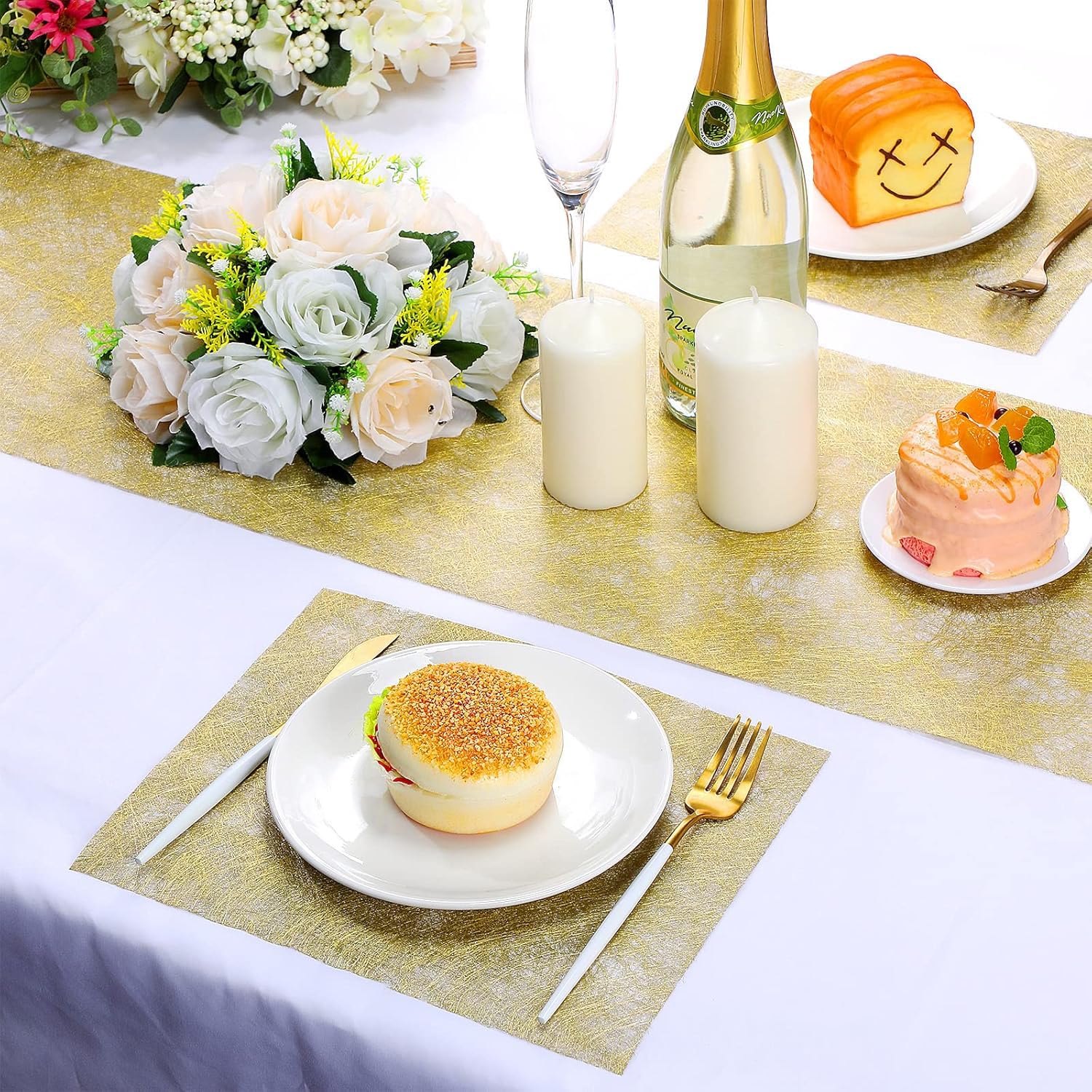 30Cmx15M Runner Oro Da Tavolo, Runner Da Tavolo Dorato Riutilizzabile Tovaglia Per Feste Runner Da Tavolo Glitterato, Decorazione Da Tavolo Per Compleanni, Matrimoni (Oro)