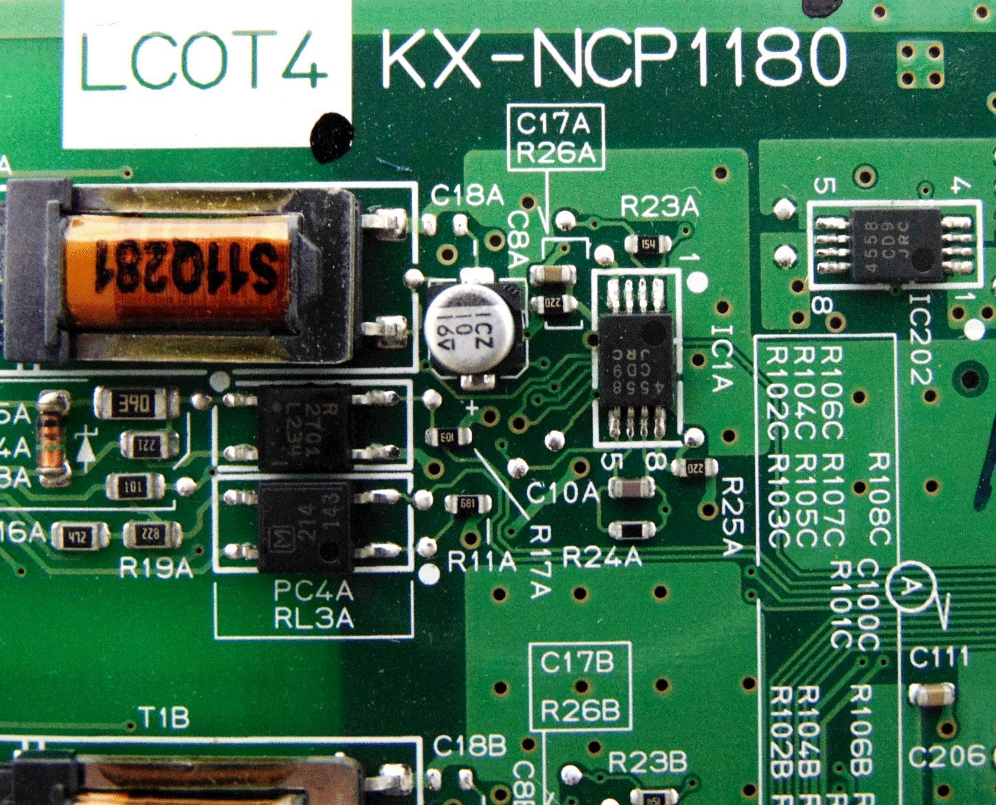 Panasonic KX-NCP1180 4-Port Analog Trunk Card (LCOT4) (Renewed)