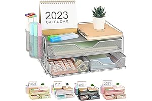 Gianotter 3 Tier Silver Mesh Desk Organizer for Home Office Supplies